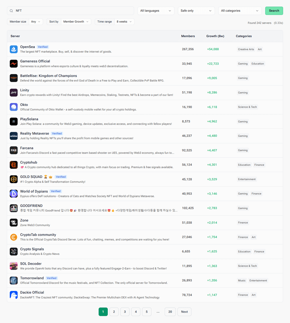 Server Discovery & Search - Light Mode