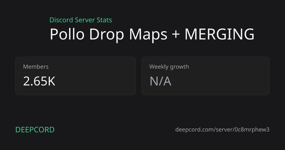 Pollo Drop Maps + MERGING - Discord Server | Deepcord