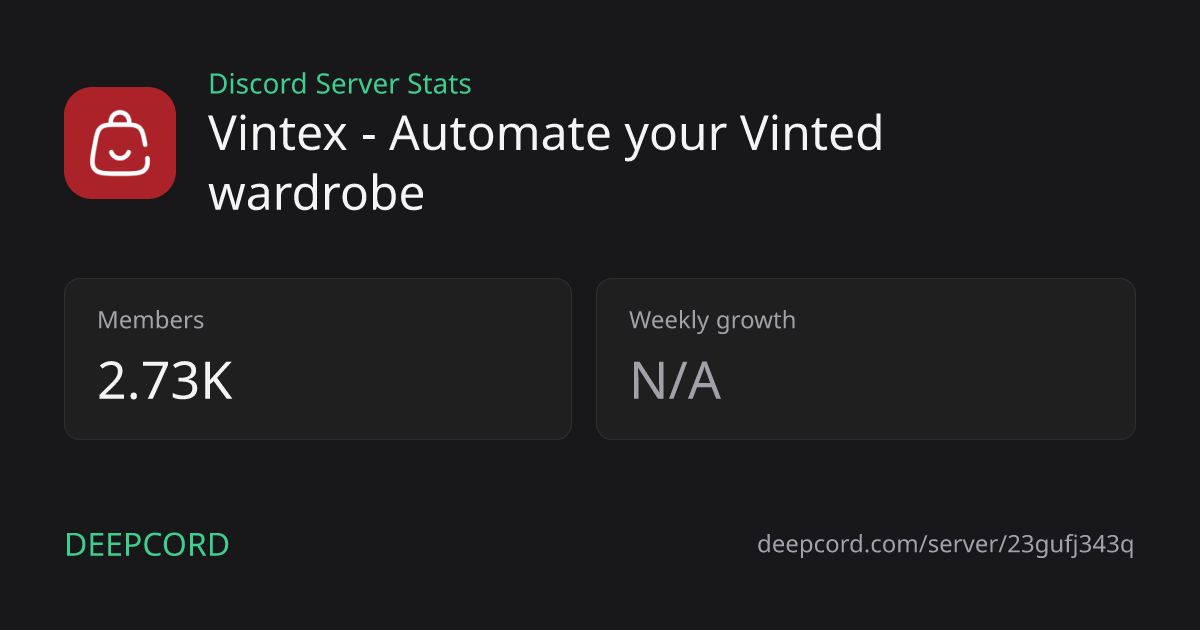 Vintex - Automate your Vinted wardrobe — Discord-Server | Deepcord