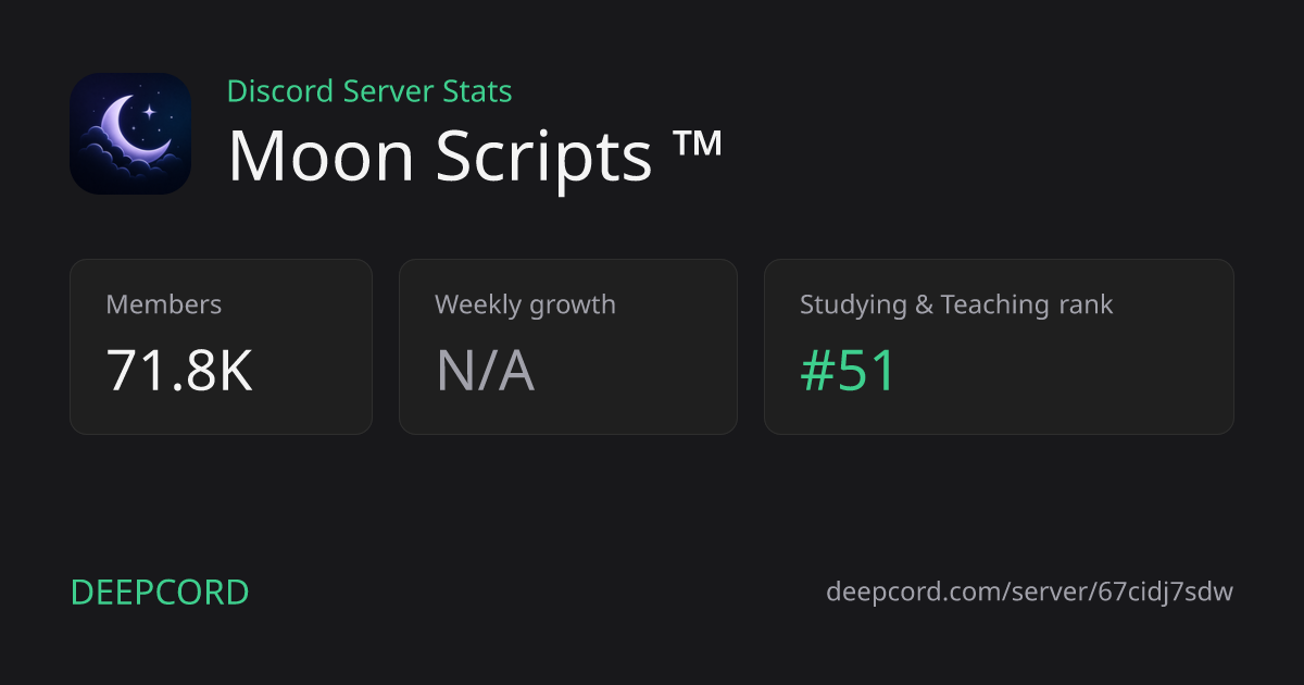 Moon Scripts ™ - Discord Server | Deepcord