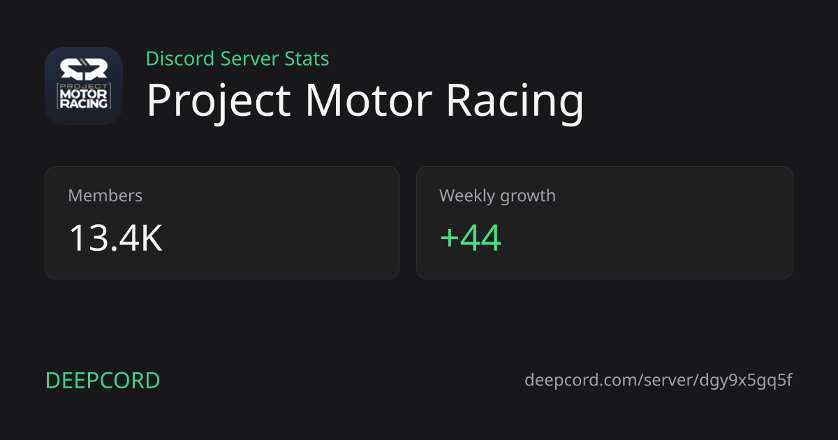 Project Motor Racing - Discord Server | Deepcord