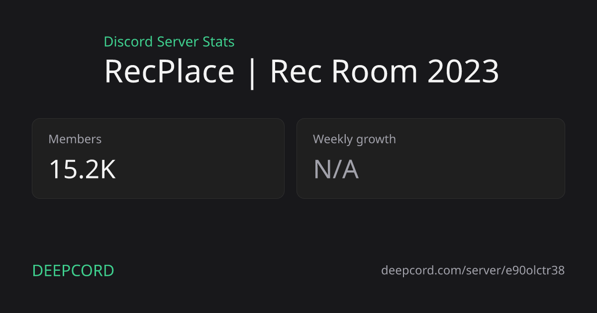 RecPlace | Rec Room 2023 - Discord Server | Deepcord