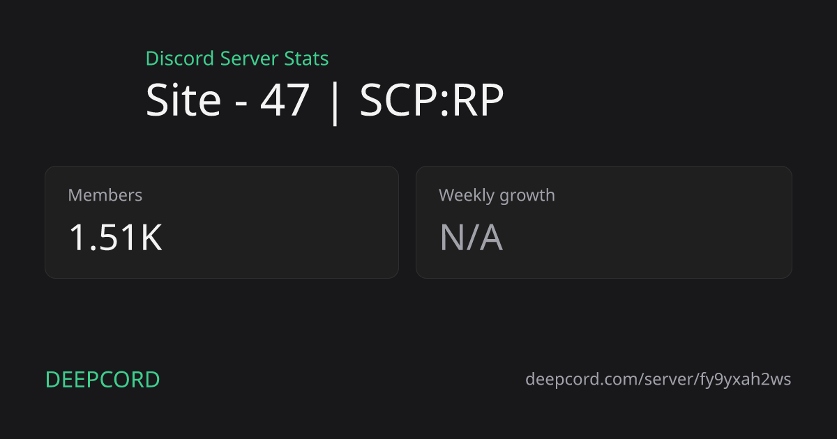 Site - 47 | SCP:RP - Discord Server | Deepcord