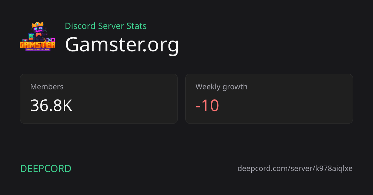 Gamster.org - Discord Server | Deepcord