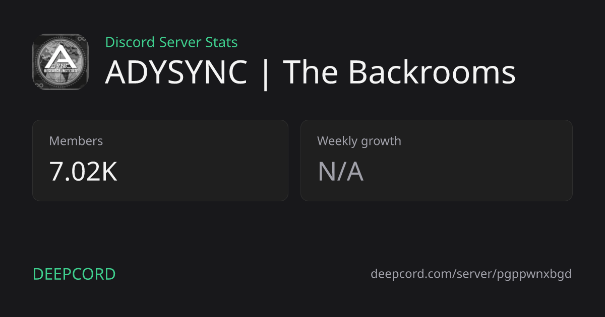 ADYSYNC | The Backrooms - Discord Server | Deepcord