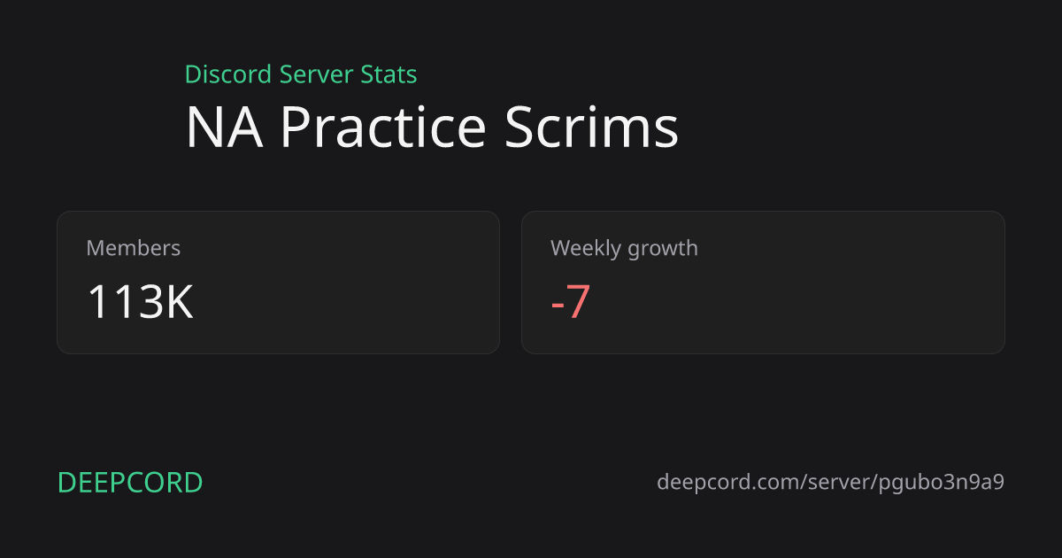 NA Practice Scrims - Discord Server | Deepcord