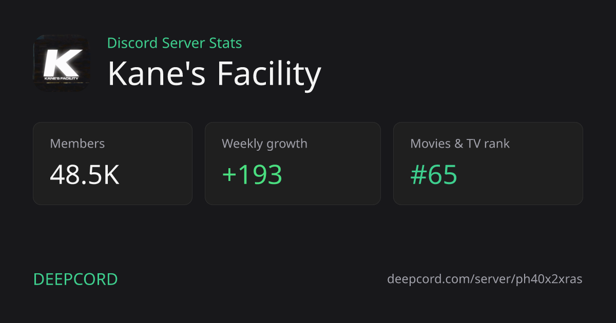 Kane's Facility - Discord Server | Deepcord