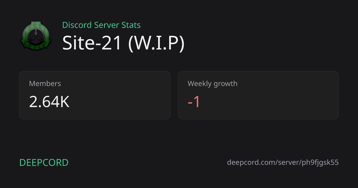 Site-21 (W.I.P) - Discord Server | Deepcord