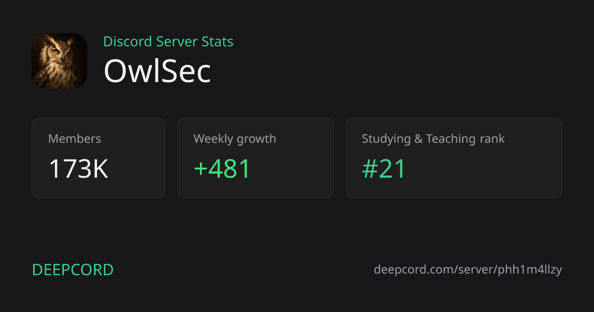 OwlSec - Discord Server | Deepcord