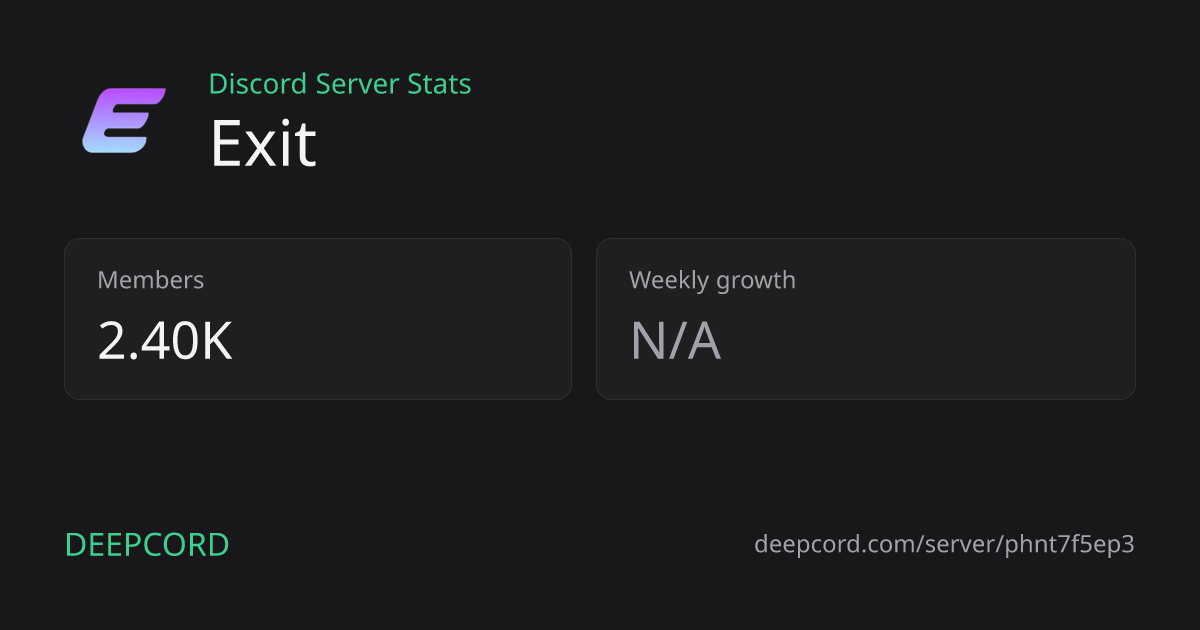 Exit - Discord Server | Deepcord