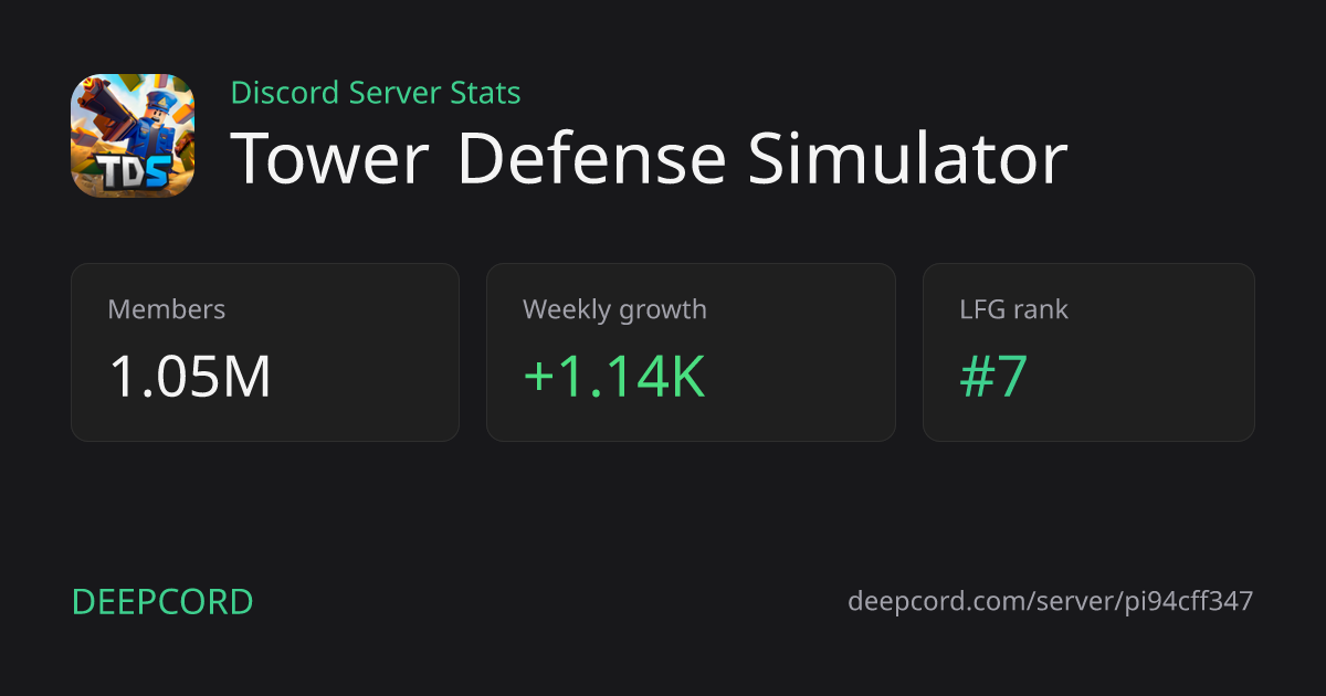 Tower Defense Simulator - Discord Server | Deepcord