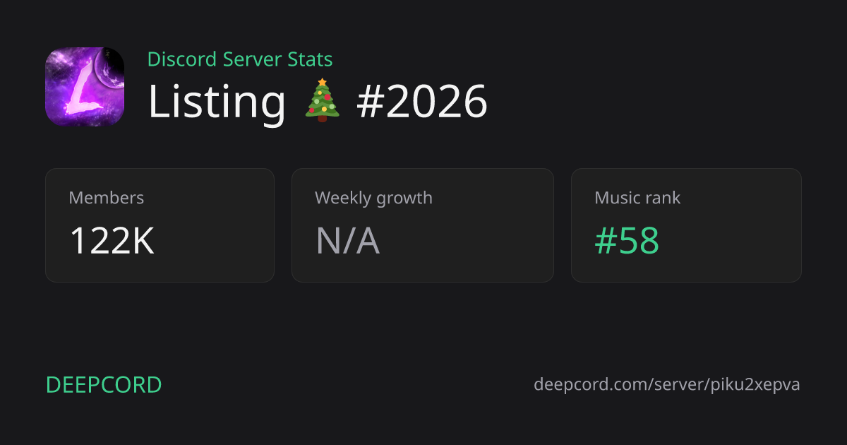 Listing 🎄 #2026 - Discord Server | Deepcord