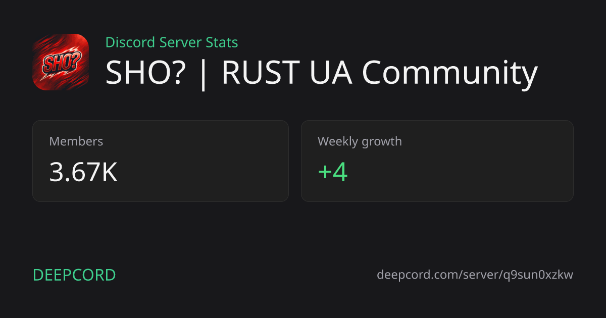 SHO? | RUST UA Community - Discord Server | Deepcord