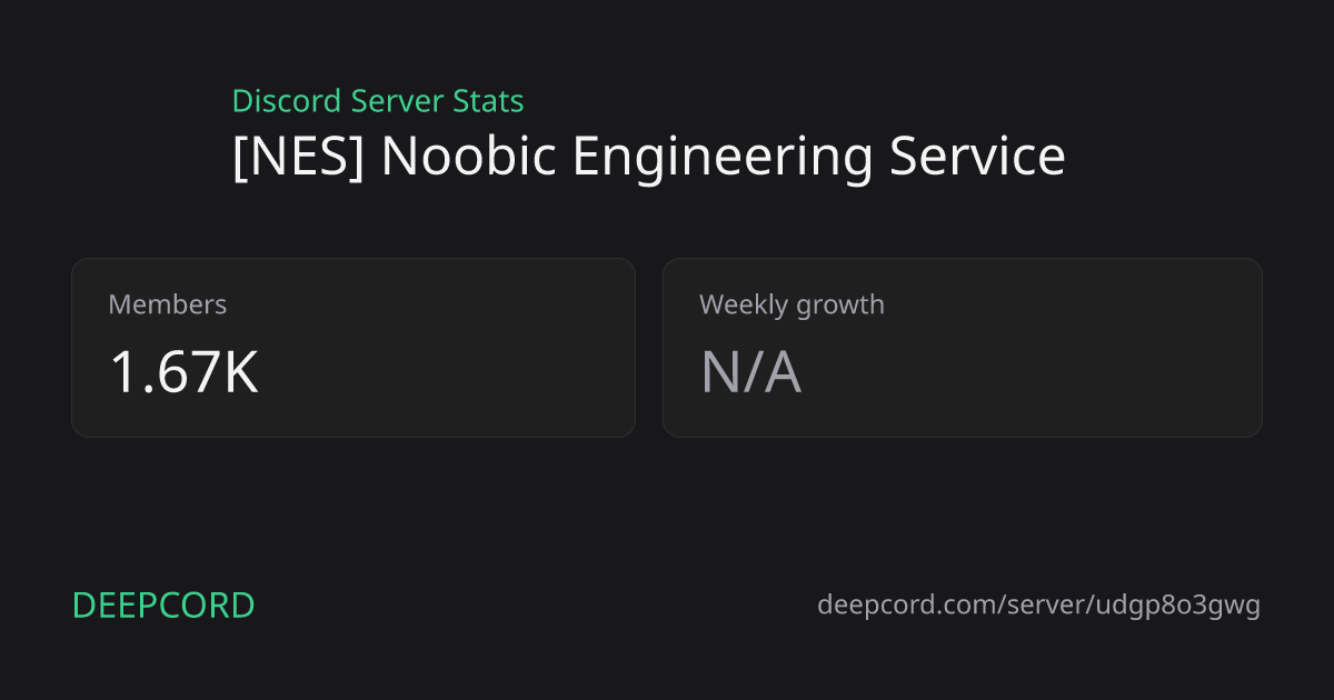 [NES] Noobic Engineering Service - Discord Server | Deepcord